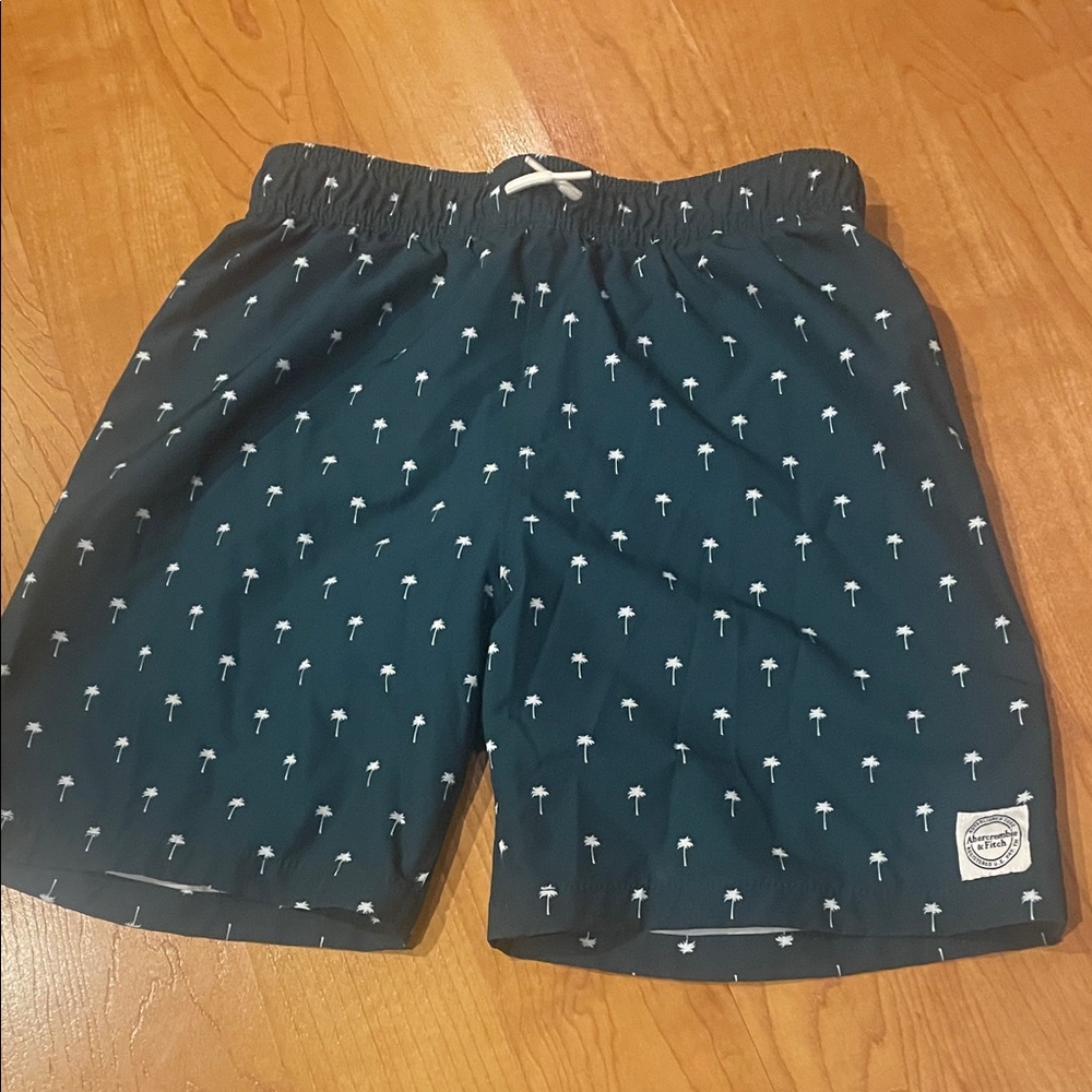 Abercrombie Kids Teal Palm Print Shorts